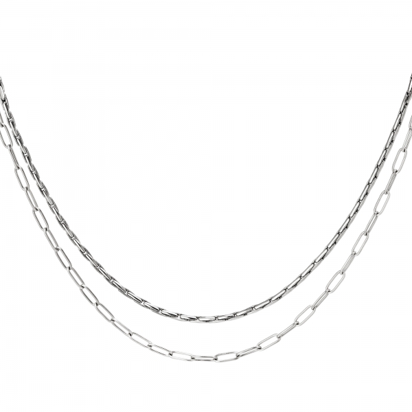Double stainless steel necklace