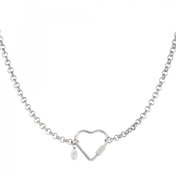 Stainless steel necklace heart closure