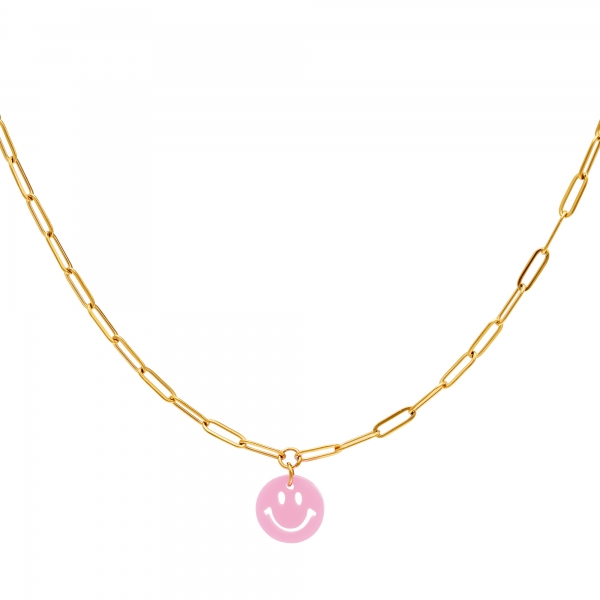 Adult - Coloured smiley necklace - chunky chain