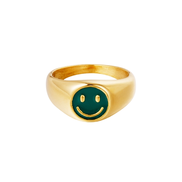 Stainless steel smiley rings colorful
