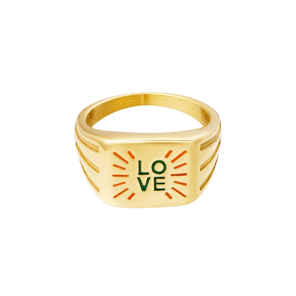 Stainless steel ring love expression
