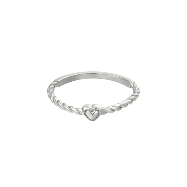 Stainless steel ring twisted love 