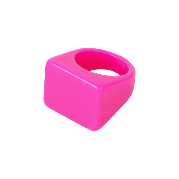Polyhars ring neon roze