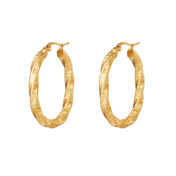 Earrings twisted oval hoops