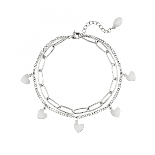 Bracelet Chain Heart Silver