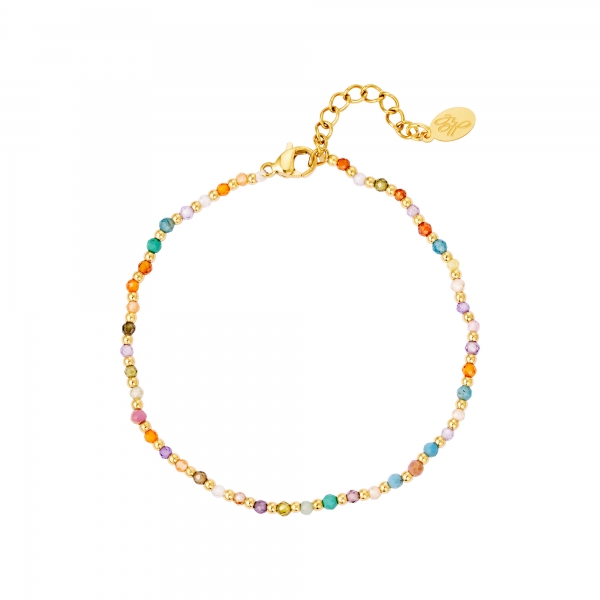 Bracelet perles de pierres colorées