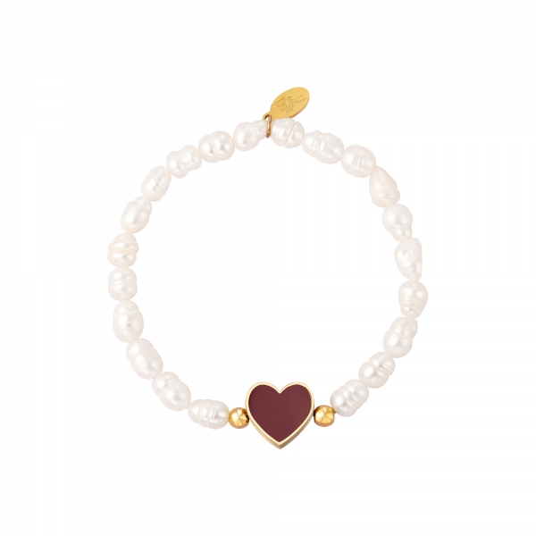 Bracelet pearls and heart
