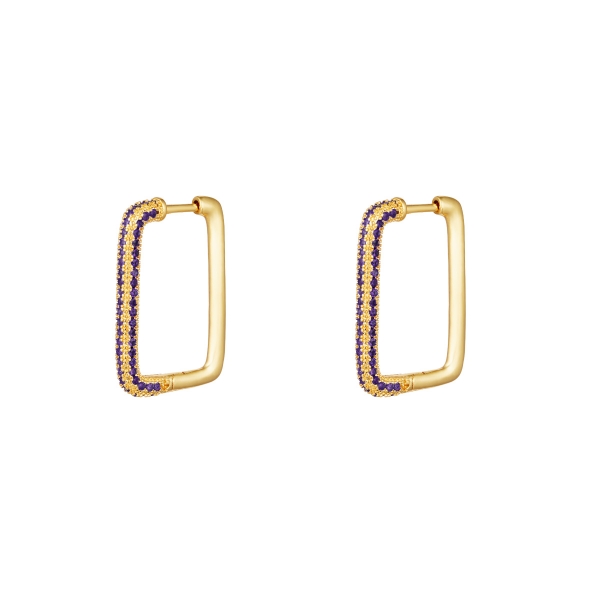 Earrings rectangle zircon