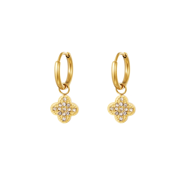  Zircon clover earrings