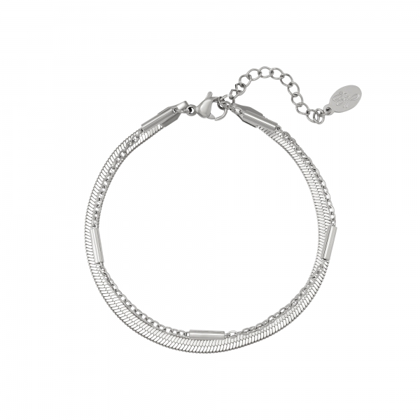 Stainless steel bracelet double chained