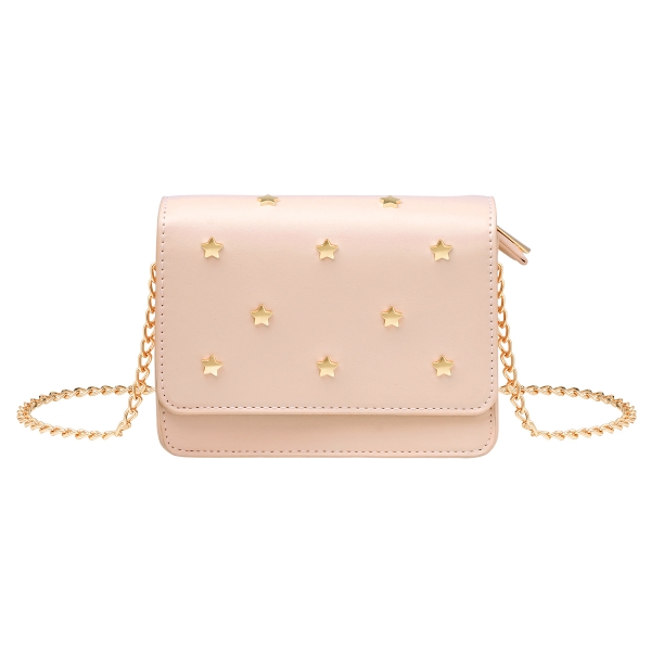 PU bag with star studs and chain strap