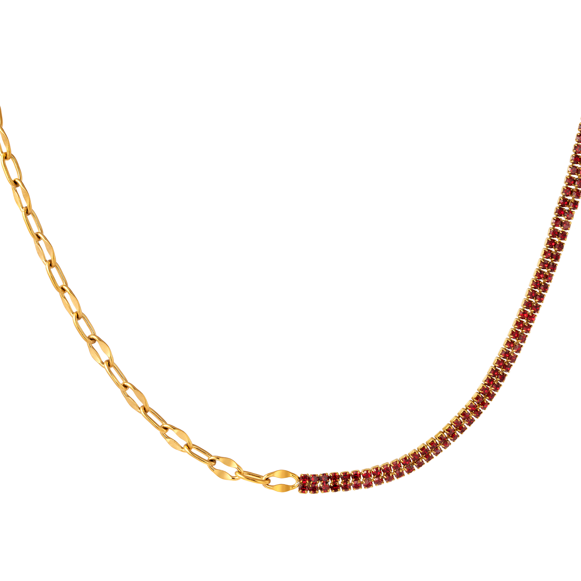 Necklace zircon and chain