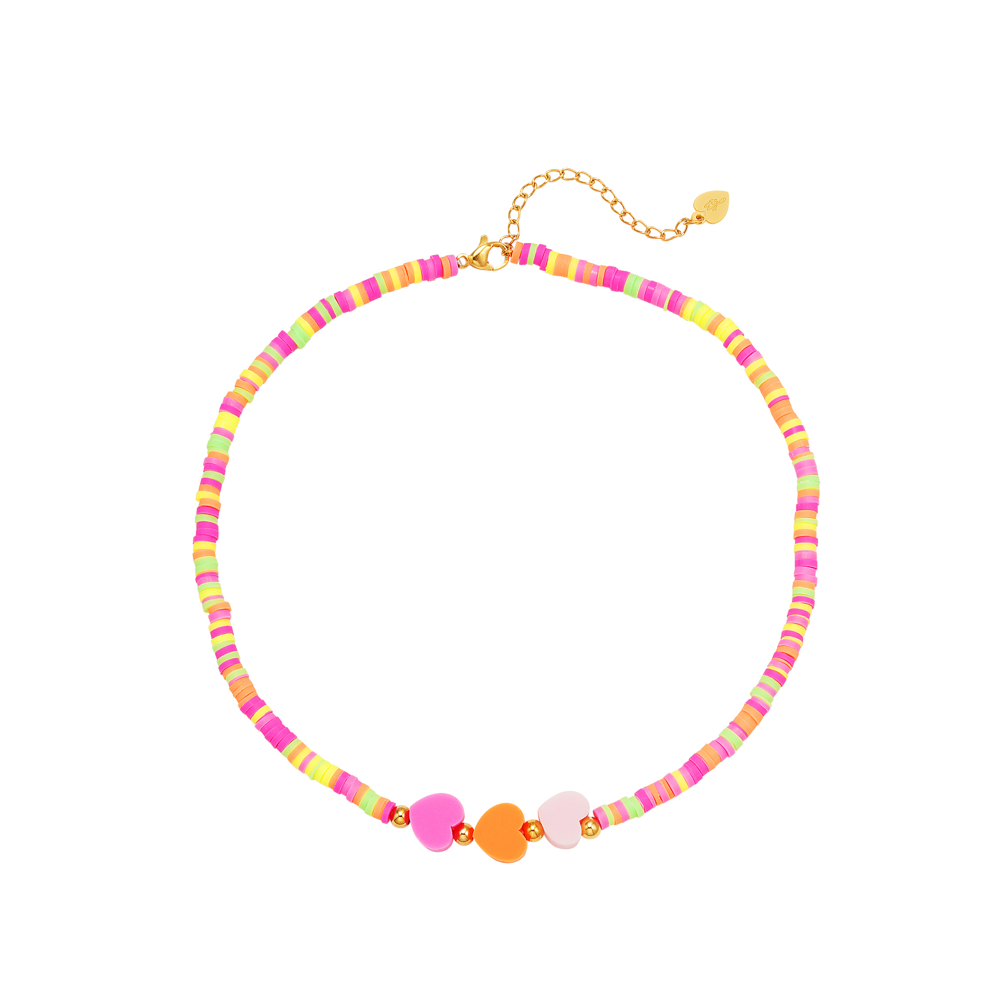 Kids - pink hearts necklace - Mother-Daughter collection