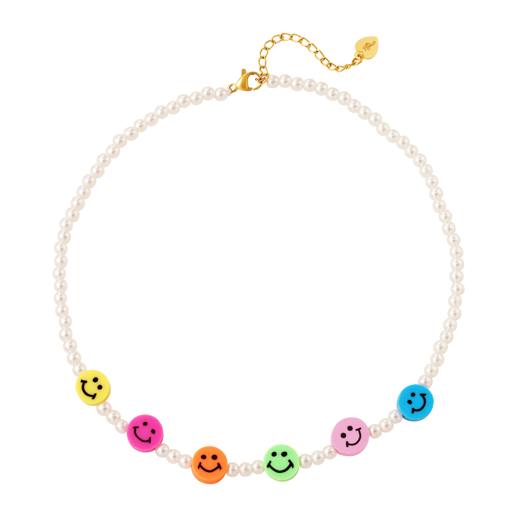 Kids - pearl smiley necklace - Mother-Daughter collection