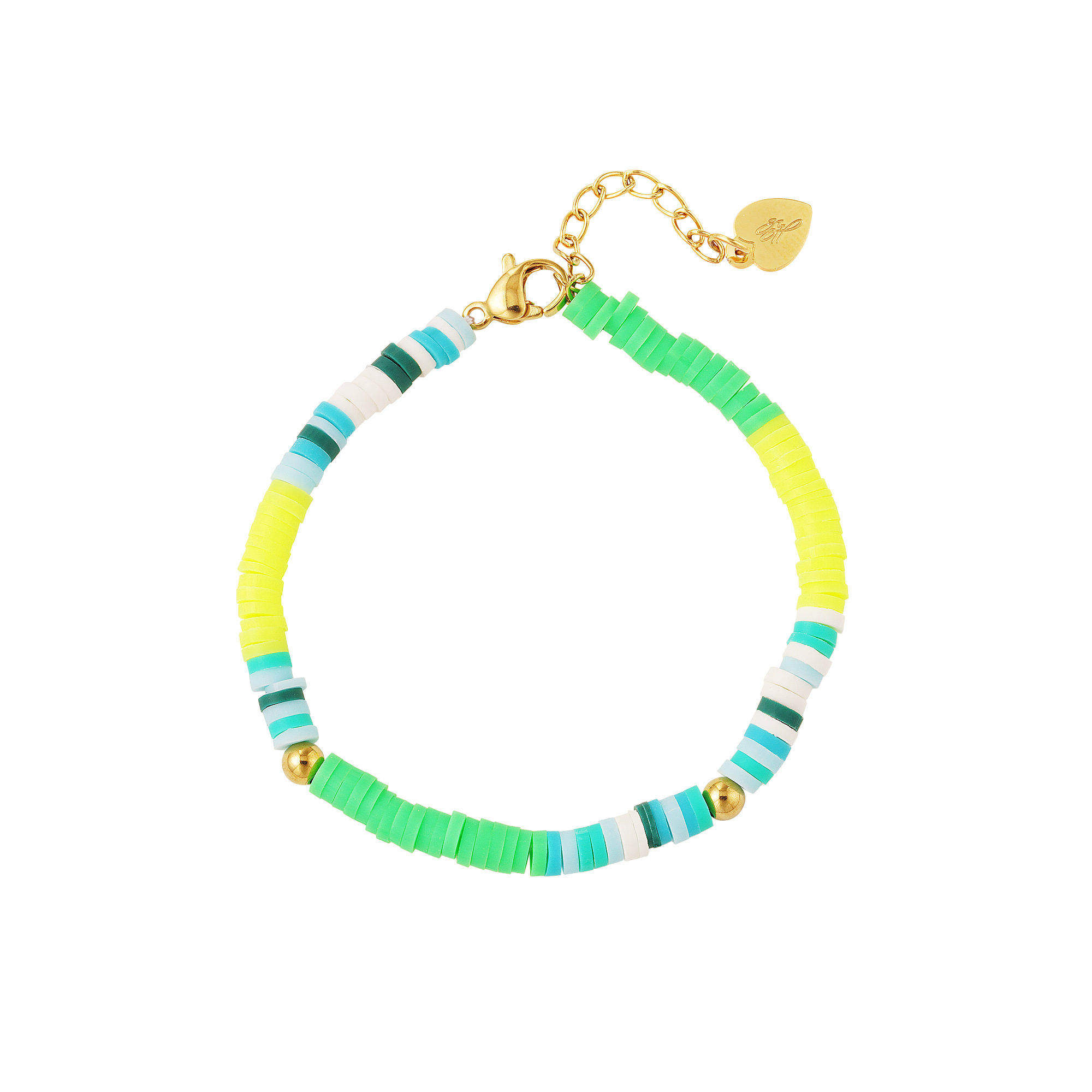 Kids - green and yellow neon anklet - Mother-Daughter collection