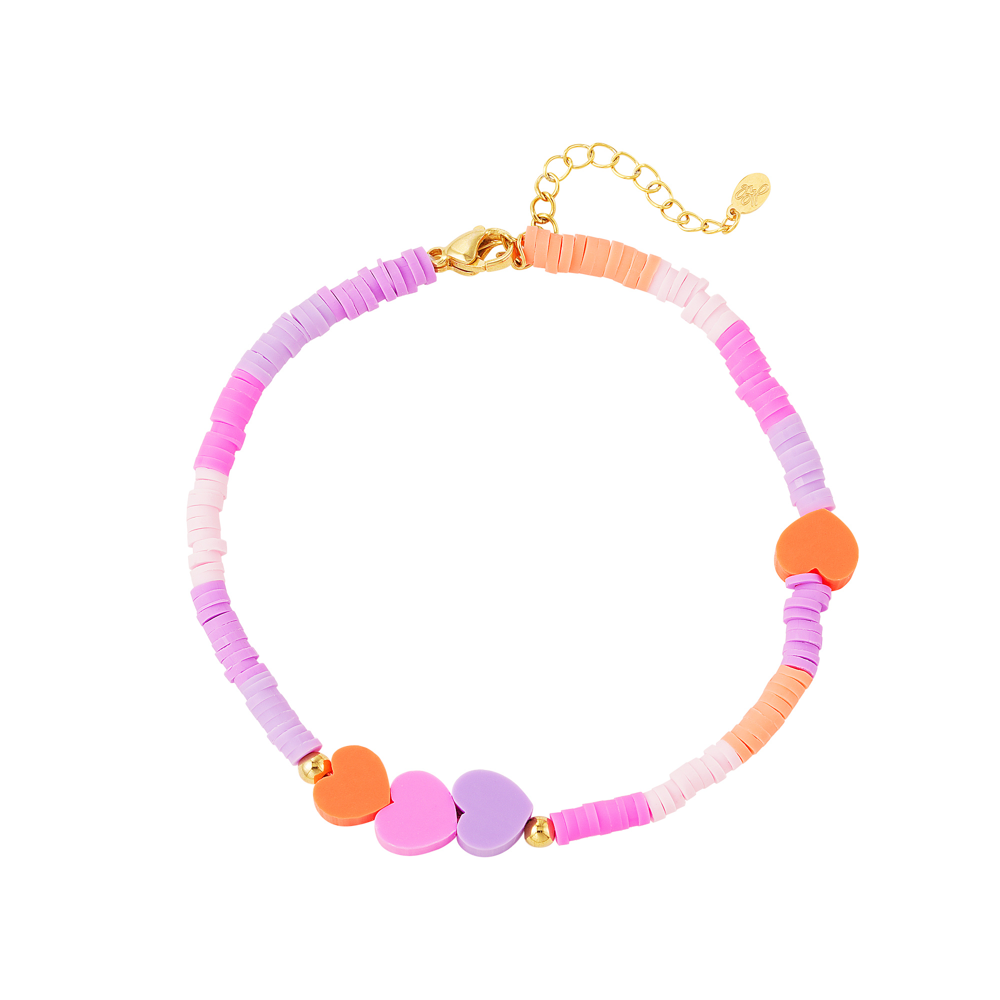 Adult - pink hearts anklet - Mother-Daughter collection