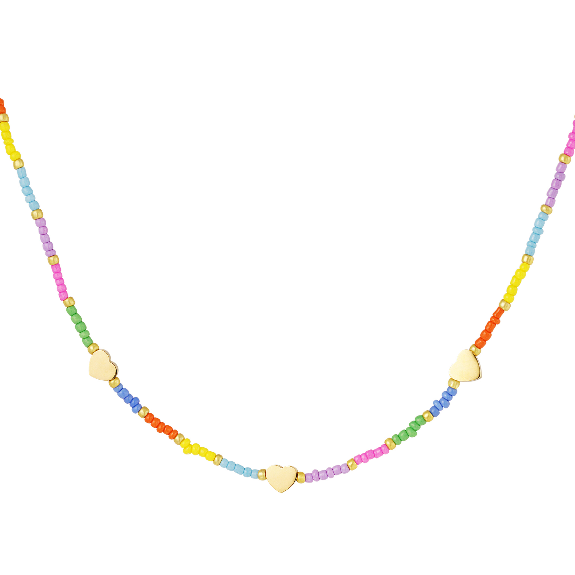 Halskette mit goldenen herzen - rainbow-kollektion