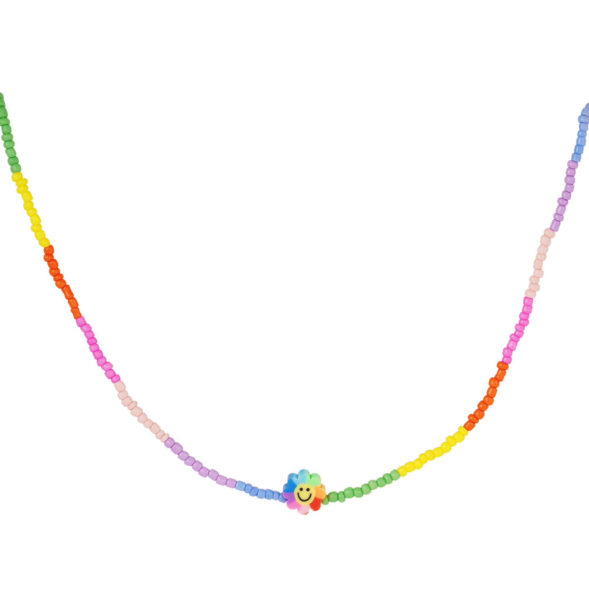 Blumen-smiley-halskette - rainbow-kollektion