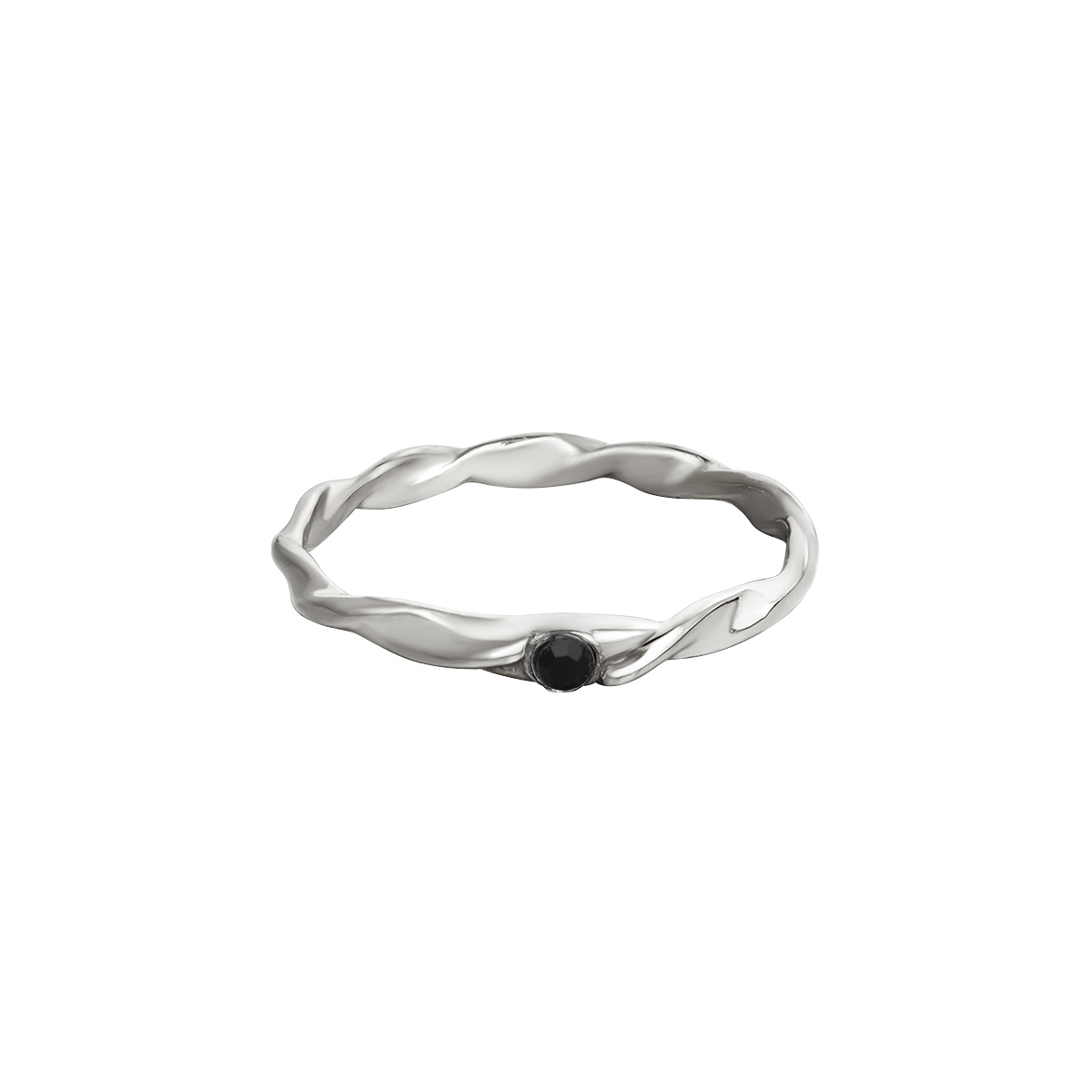 Stainless steel ring twisted