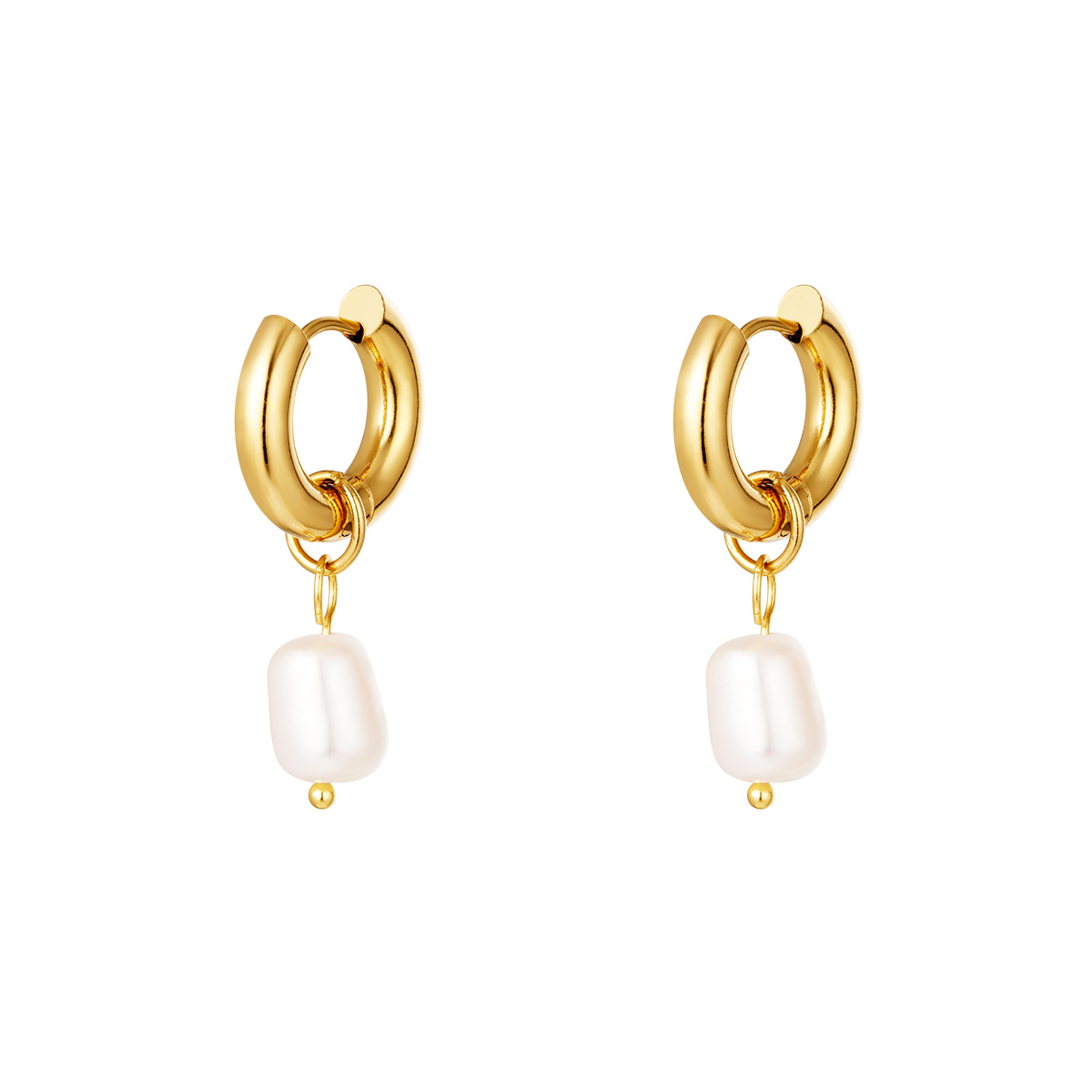 Stainless steel earrings pearls simple