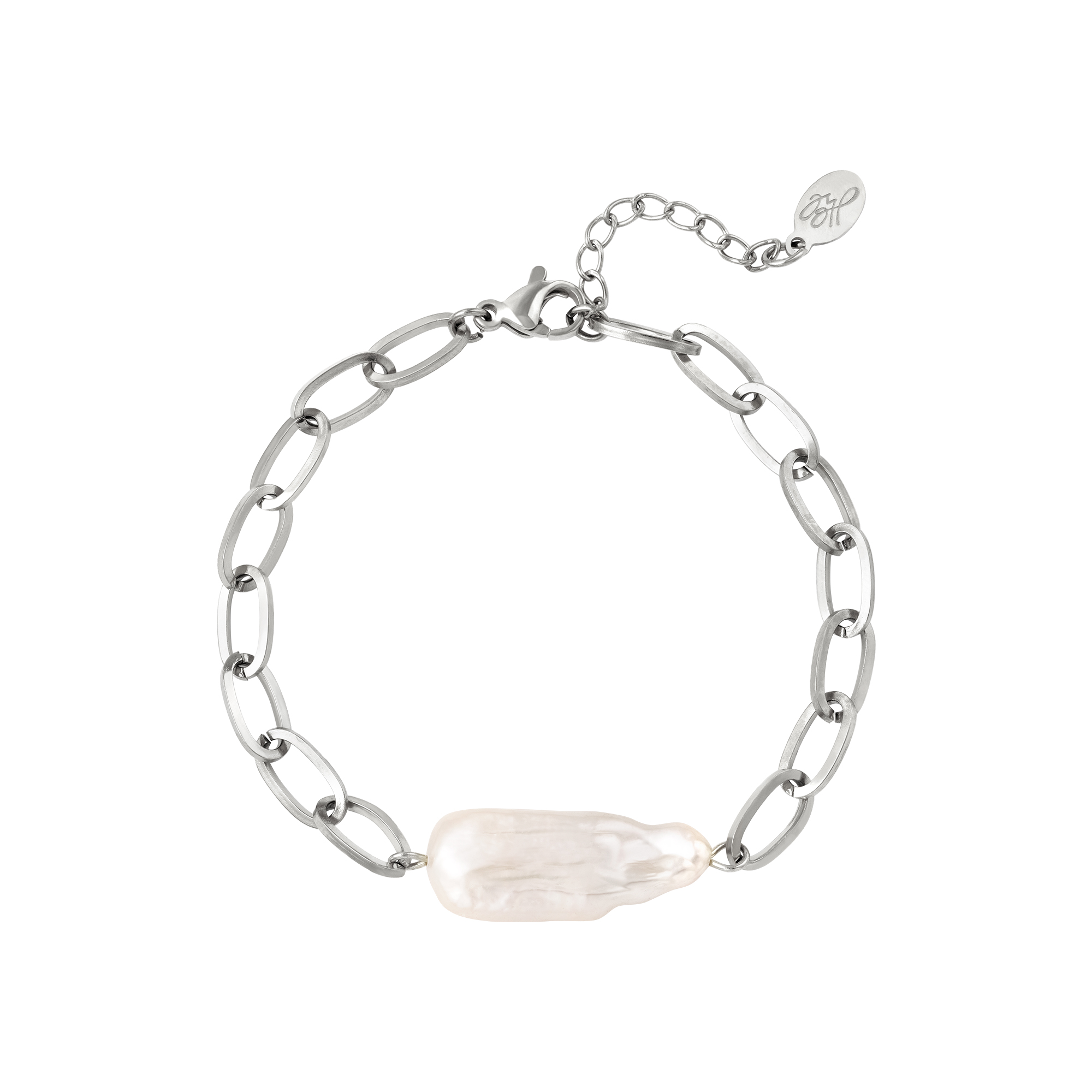 Bracelet en acier inoxydable avec grosse perle