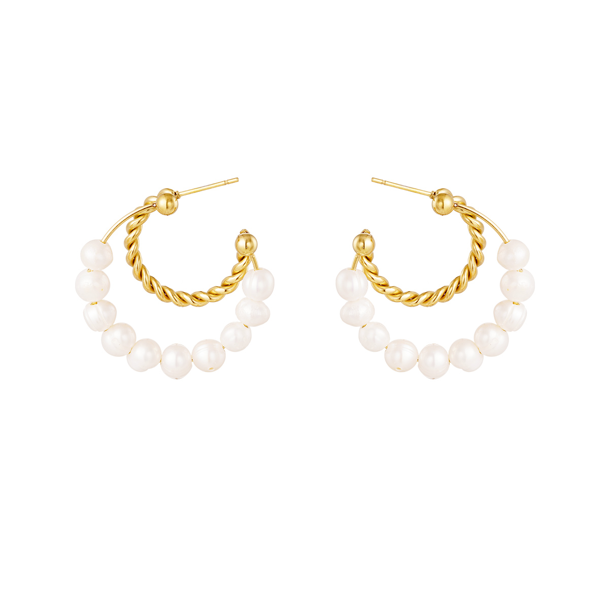 Earrings pearls with a twist