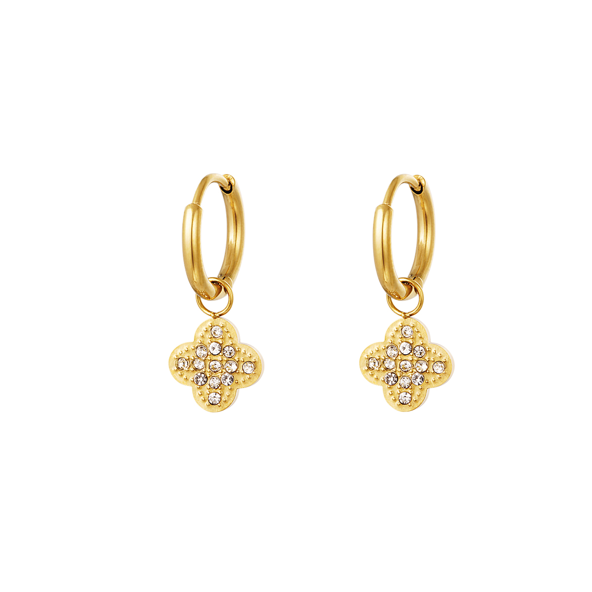 Zircon clover earrings