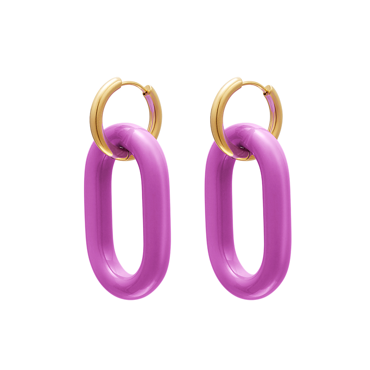 Colourful anchor link earrings - #summergirls collection