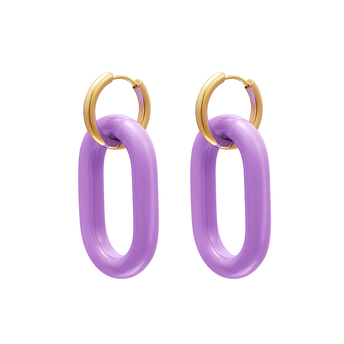 Kleurrijke oorbellen met ankerschakel - #summergirls collection