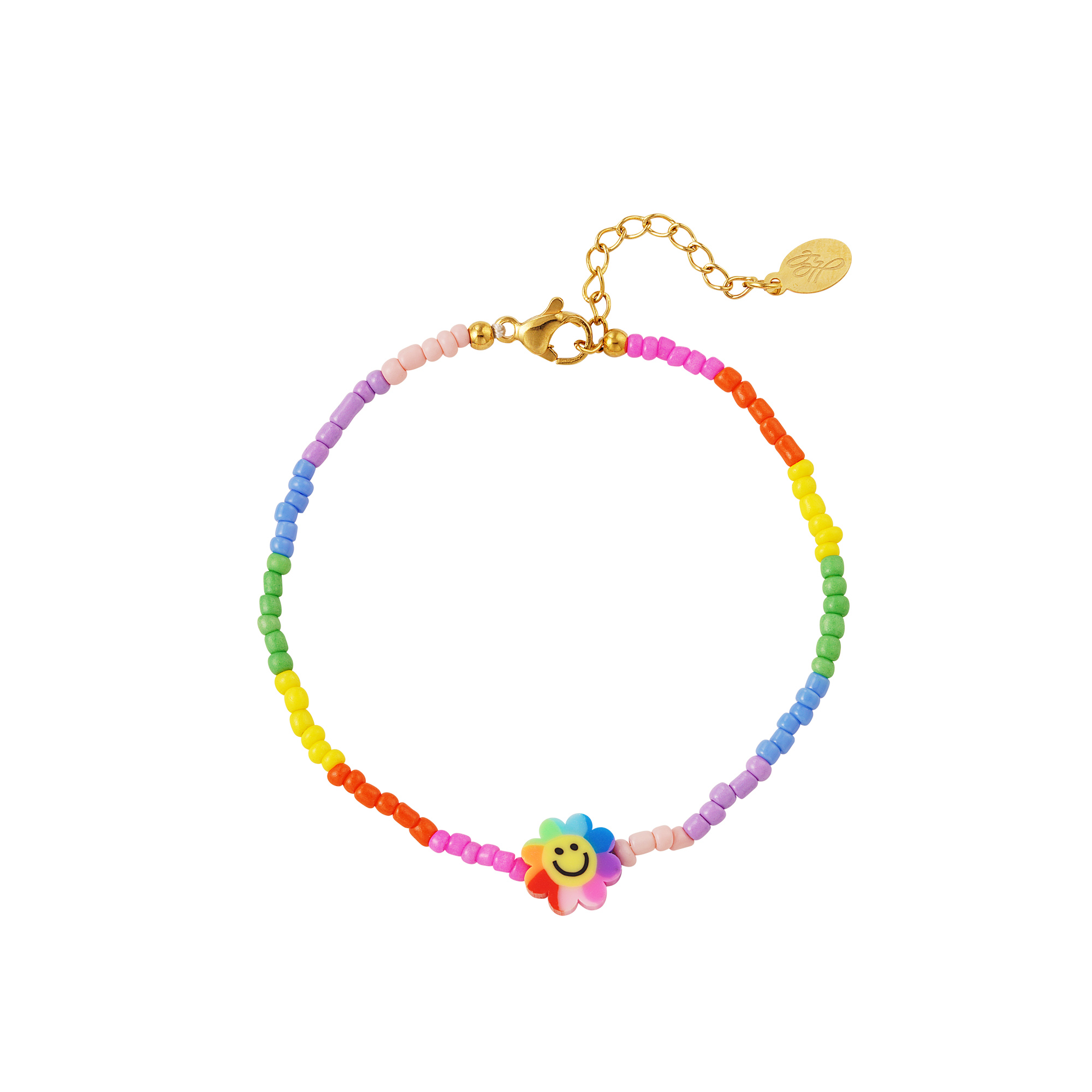 Blumen-smiley-armband - rainbow-kollektion