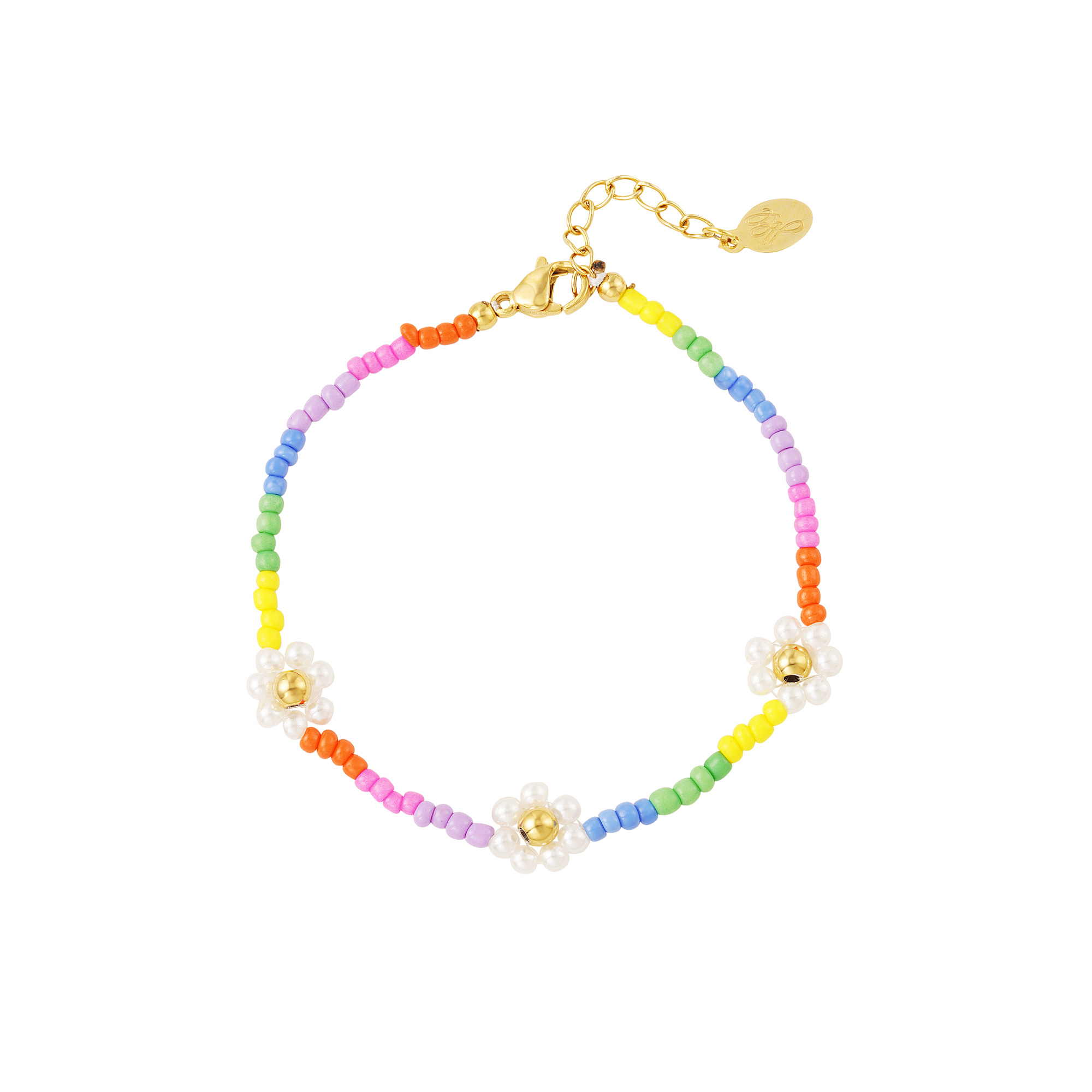 Regenboog madeliefje armband - Rainbow collectie