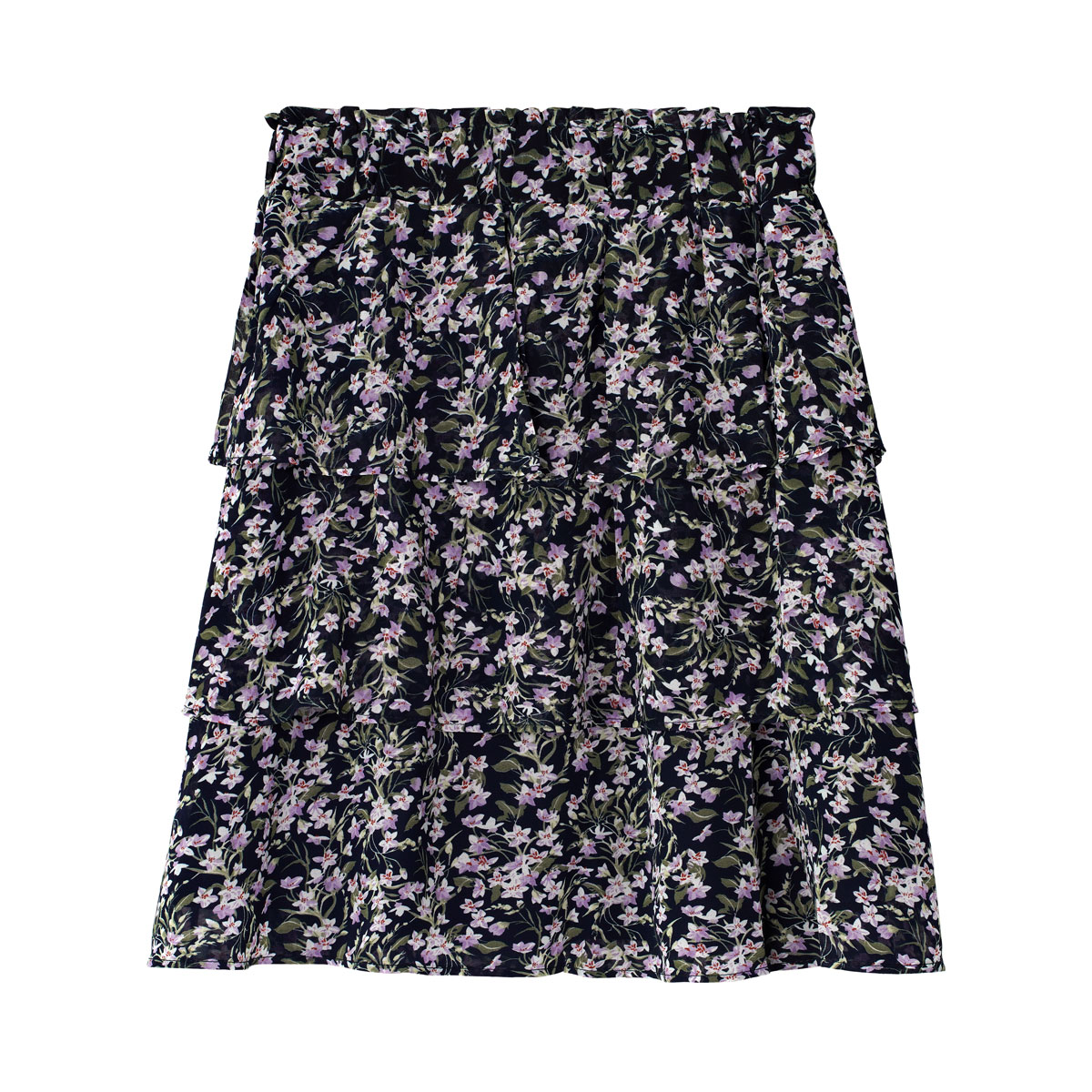 Black flowy skirt flower pattern