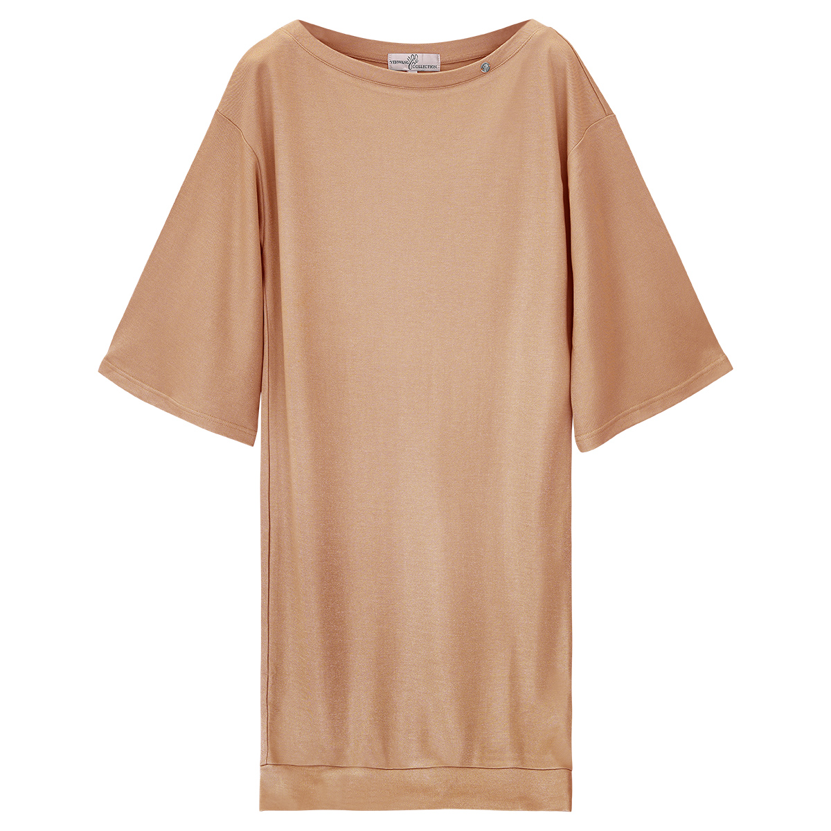 T-shirt dress with shimmer coating